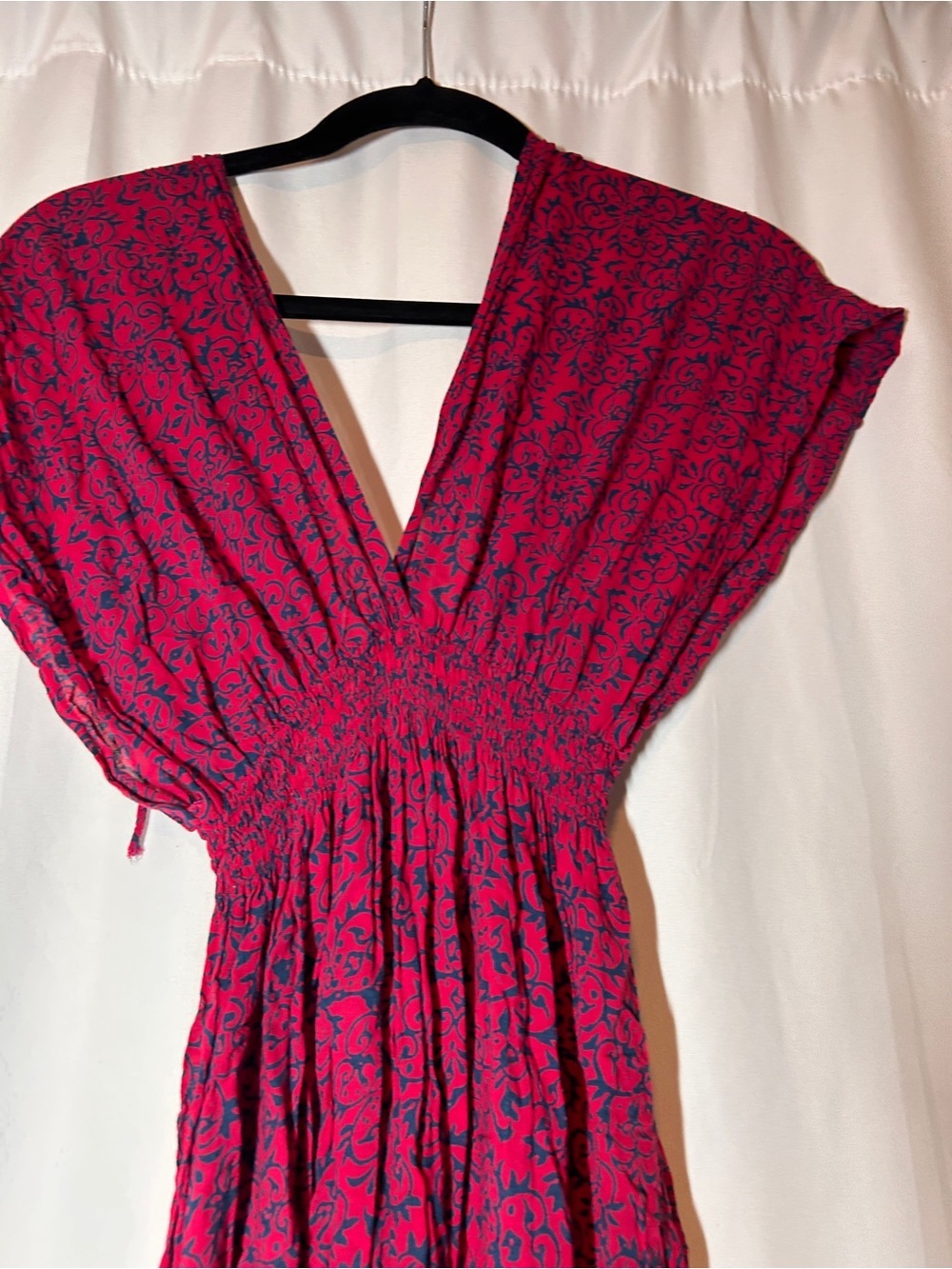 Bali Deep V Red and Black Floral Maxi Dress - Picture 7 of 8